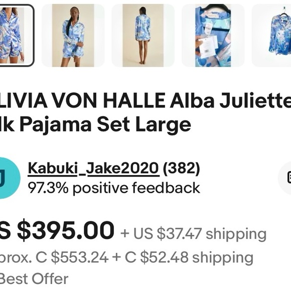 Olivia Von Halle XS silk print pj set - Picture 14 of 14